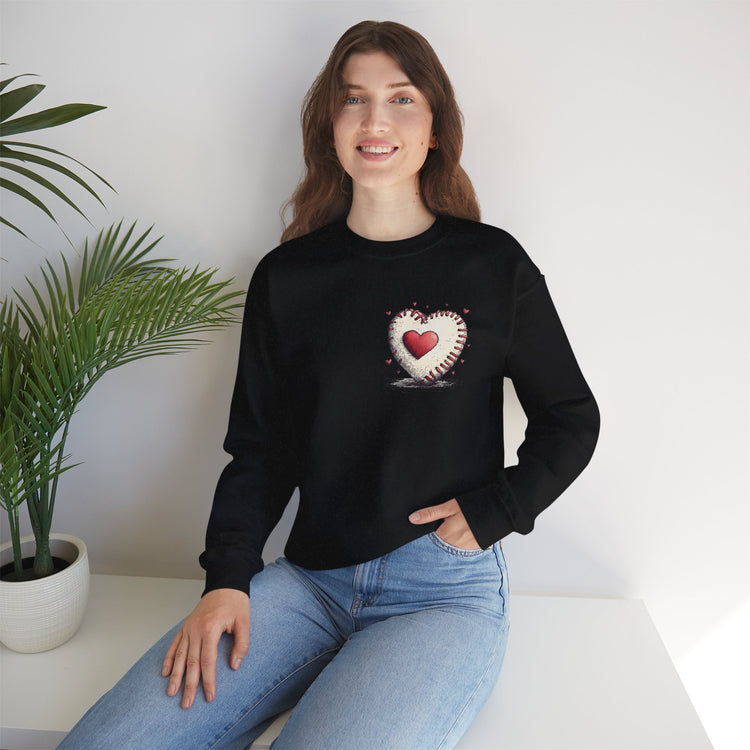 Cozy Heart Baseball Mom Sweatshirt, Soft Comfortable Pullover Jumper, Baseball