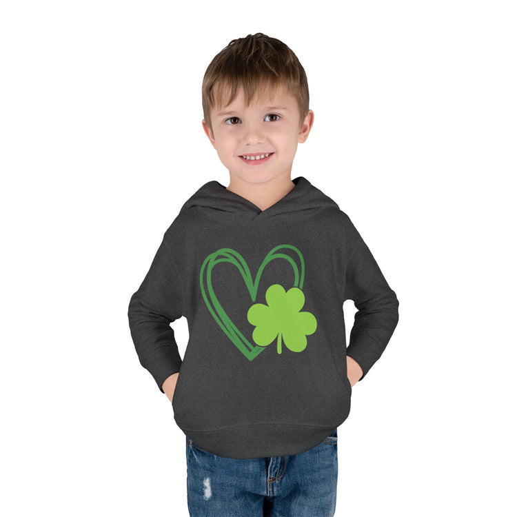 St Patrick's Day Toddler Fleece Hoodie, Cute Shamrock Design