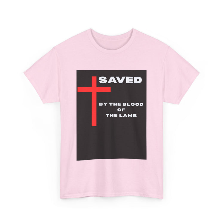 Saved by the Blood of the Lamb Christian Unisex Heavy Cotton Tee