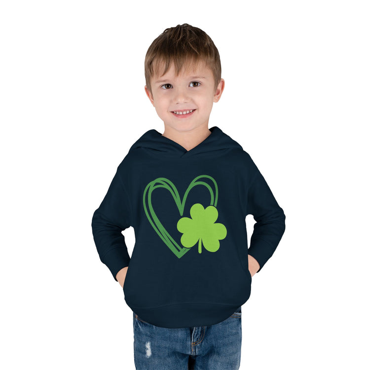 St Patrick's Day Toddler Fleece Hoodie, Cute Shamrock Design