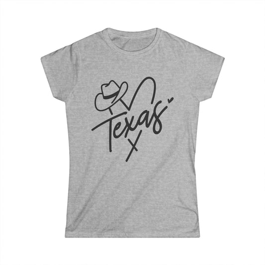 Texas Heart Women's Softstyle Tee