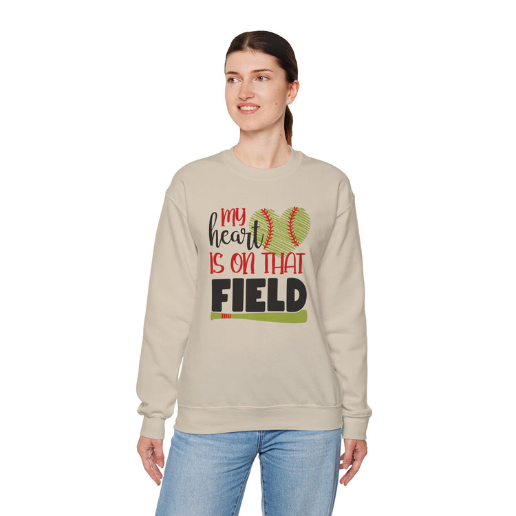 Softball Sweatshirt - My Heart Is On That Field Crewneck