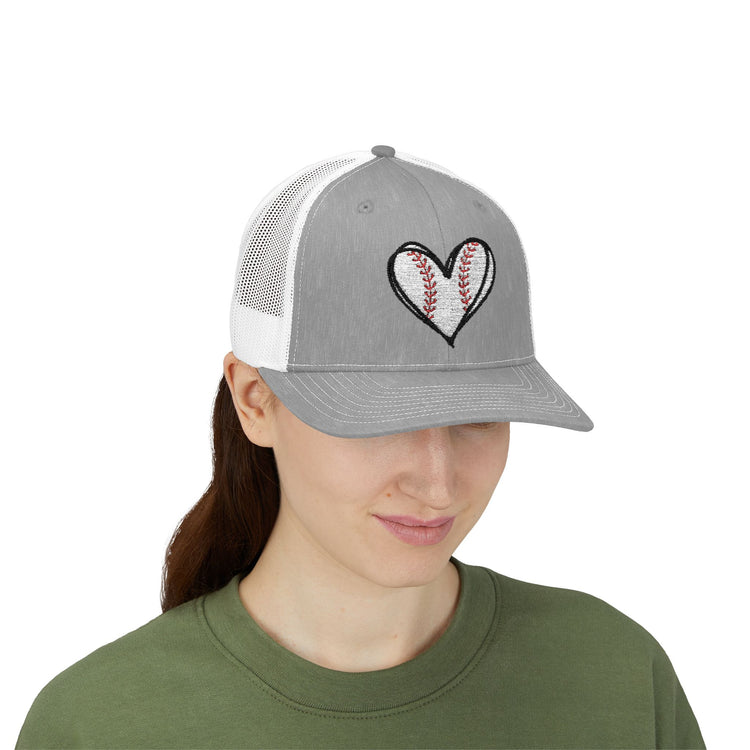 Baseball Heart Snapback Trucker Cap