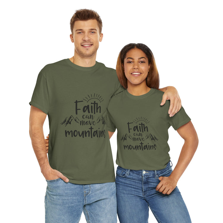 Faith Can Move Mountains Unisex Heavy Cotton Tee