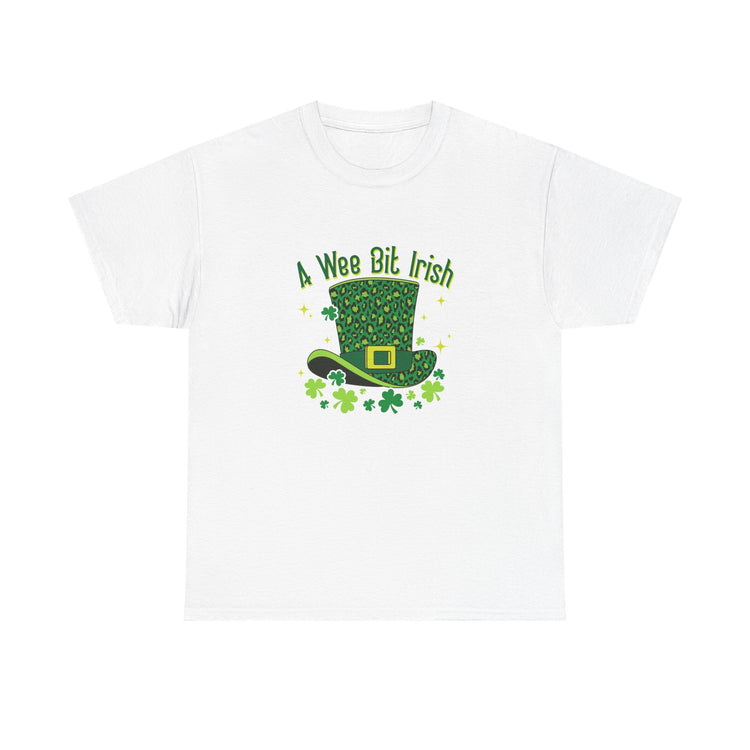 A Wee Bit Irish Unisex Tee, St Patrick's Day Shirt, Irish T-Shirt, St Paddy's Day Apparel, Luck of the Irish Cotton Shirt