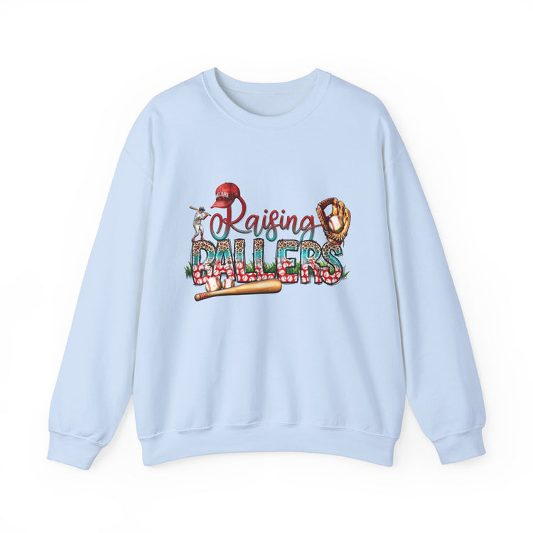 Baseball Mom Raising Ballers Crewneck Sweatshirt