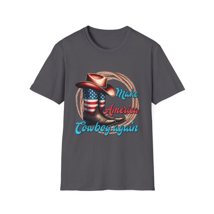 Cowboy Softstyle T-Shirt - Make America Cowboy Again Design