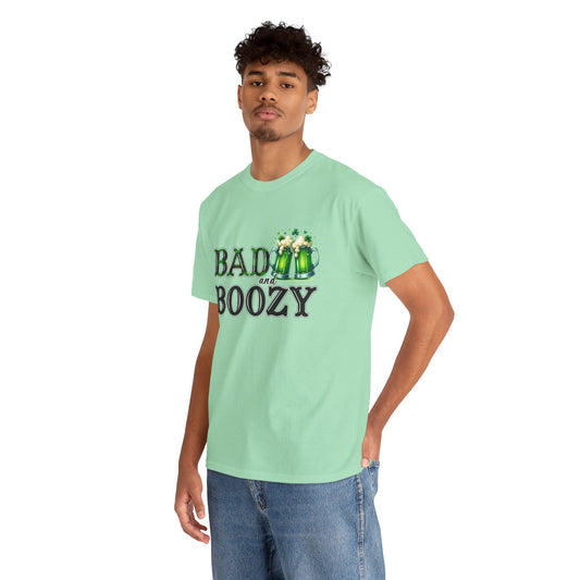 Bad and Boozy T-Shirt, Fun Party Shirt, St Patrick's Day Tee