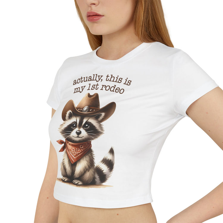 Cute Raccoon Baby Tee - "Actually, This is My 1st Rodeo"