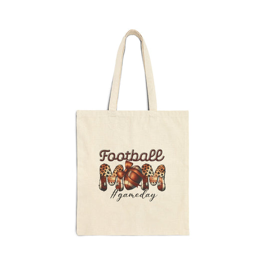 Football Mom Cotton Canvas Tote Bag - Perfect for Game Day!