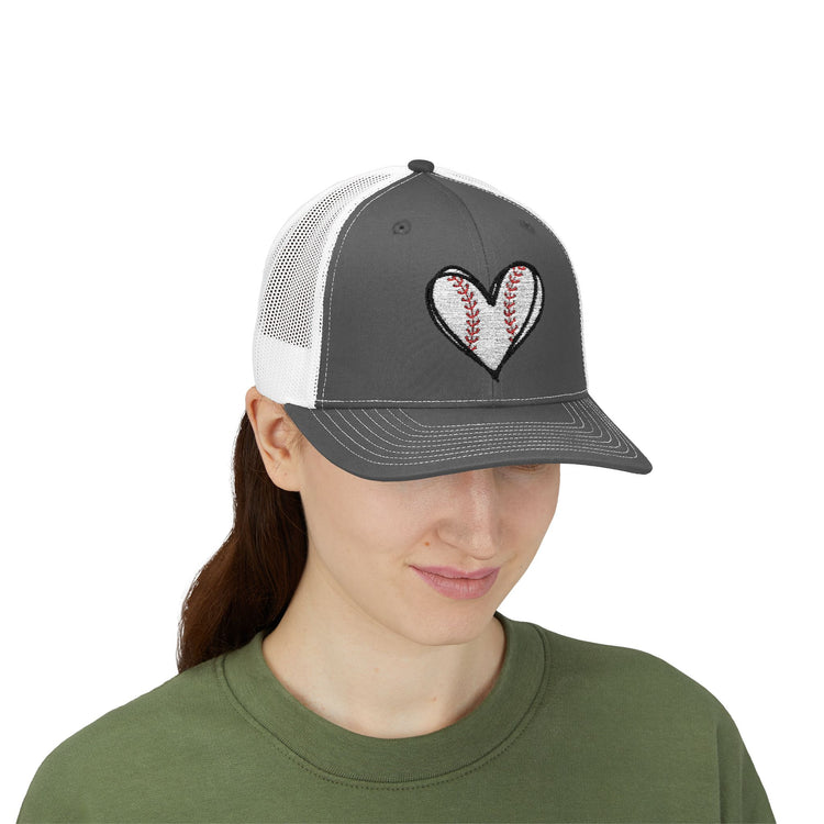 Baseball Heart Snapback Trucker Cap