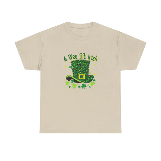 A Wee Bit Irish Unisex Tee, St Patrick's Day Shirt, Irish T-Shirt, St Paddy's Day Apparel, Luck of the Irish Cotton Shirt