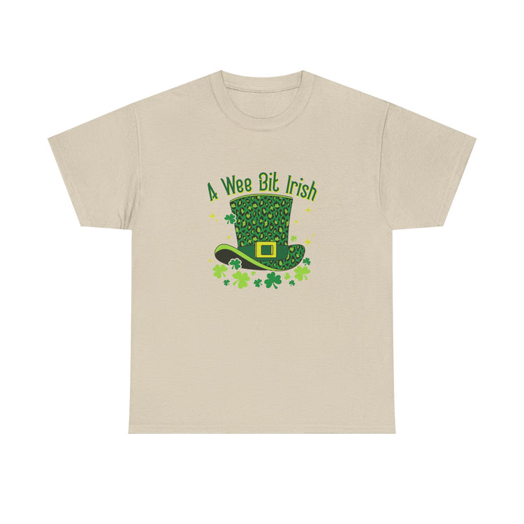 A Wee Bit Irish Unisex Tee, St Patrick's Day Shirt, Irish T-Shirt, St Paddy's Day Apparel, Luck of the Irish Cotton Shirt