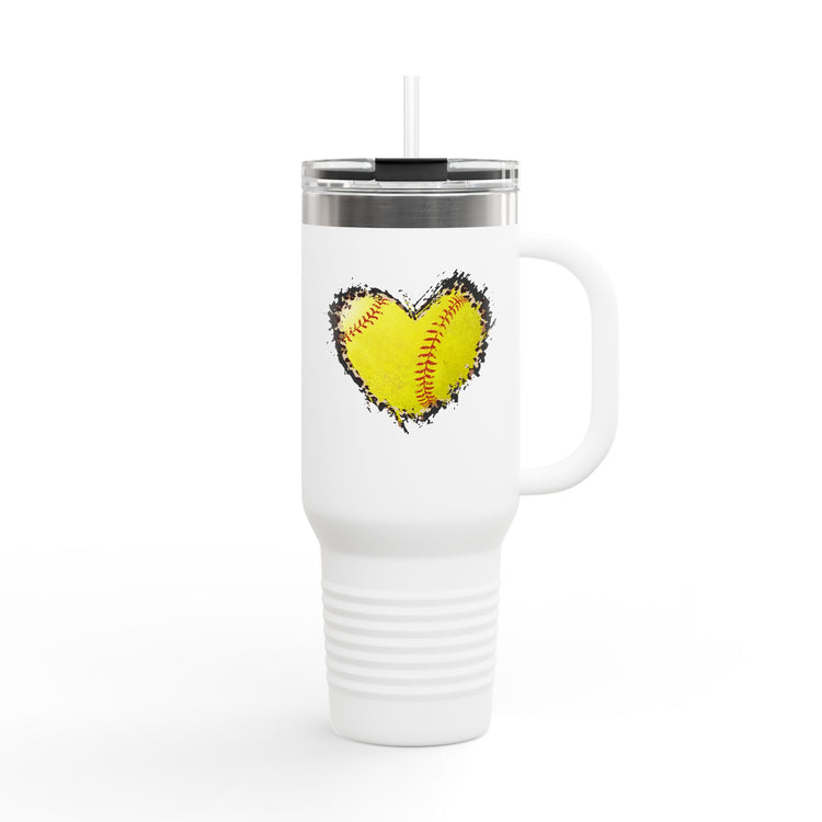 Softball Heart Insulated Travel Mug - 40oz for Sport Lovers