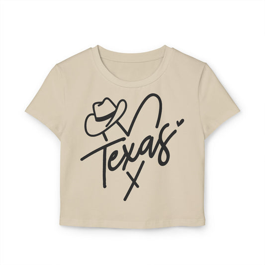 Texas Love Graphic Baby Tee, Cute Summer Rodeo Top