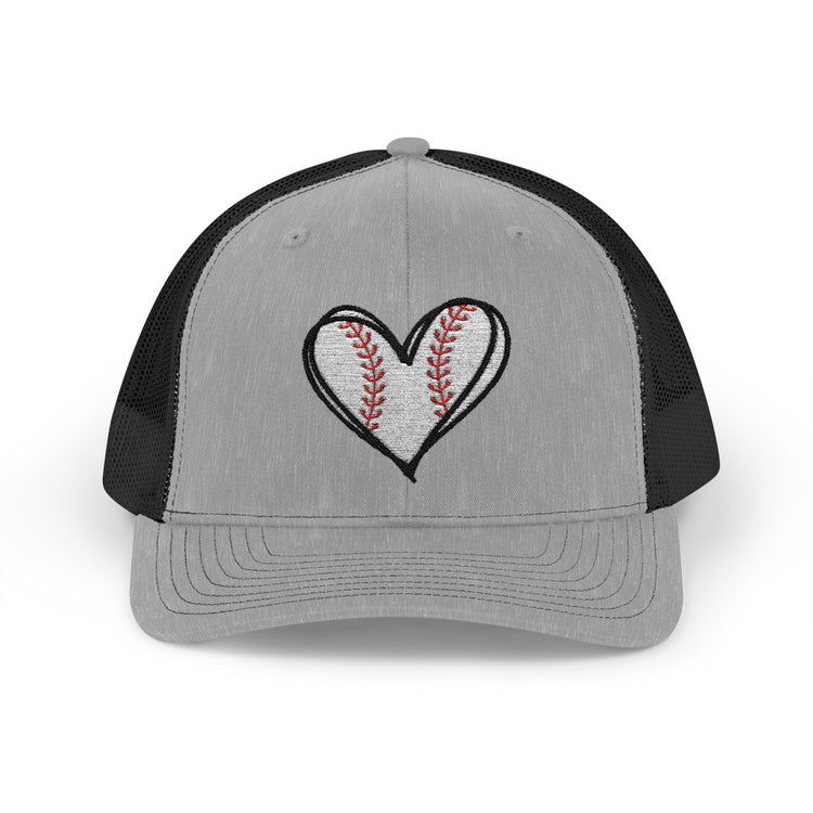 Baseball Heart Snapback Trucker Cap