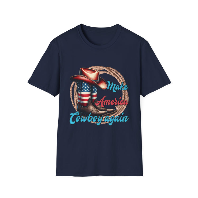 Cowboy Softstyle T-Shirt - Make America Cowboy Again Design