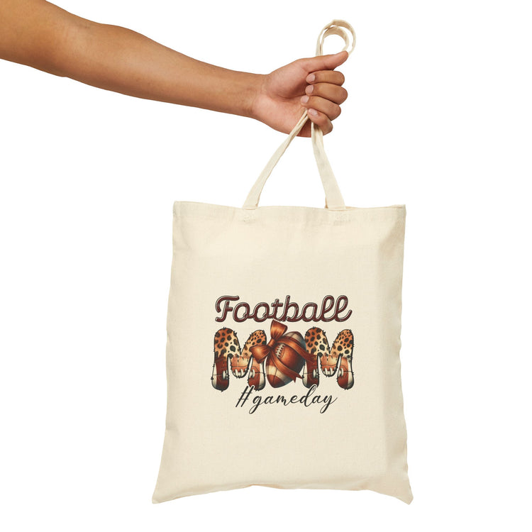 Football Mom Cotton Canvas Tote Bag - Perfect for Game Day!