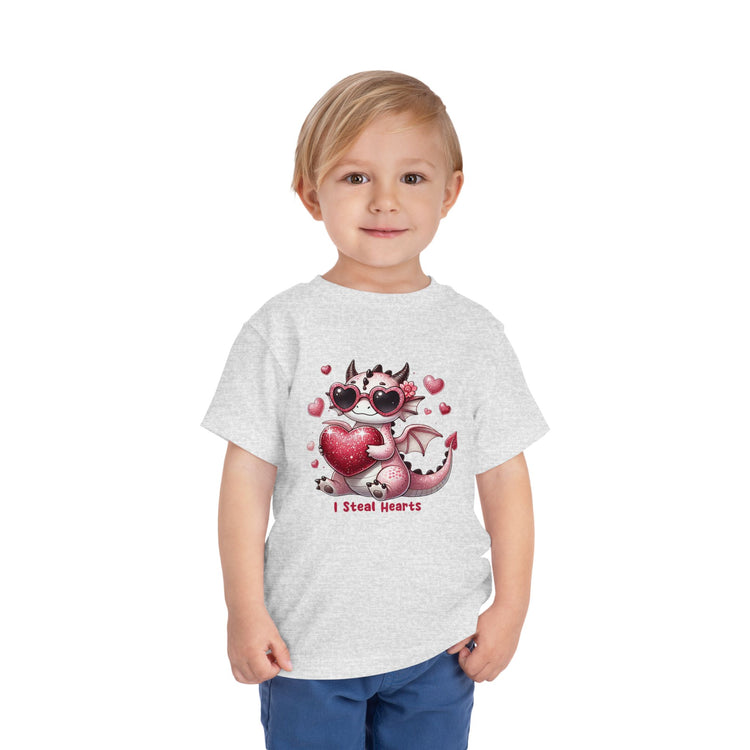 Toddler Tee - Adorable 'I Steal Hearts' Cute Dragon Design