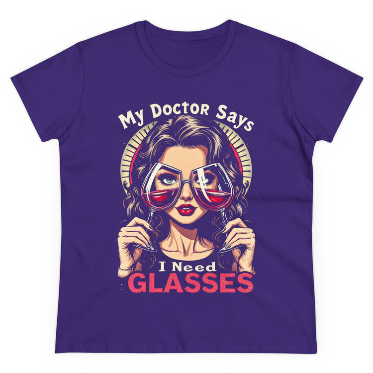 Women's Humorous Cotton Tee - Wine