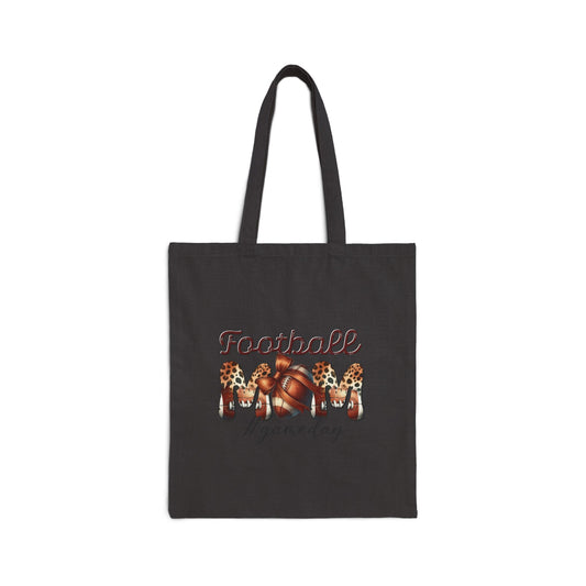 Football Mom Cotton Canvas Tote Bag - Perfect for Game Day!