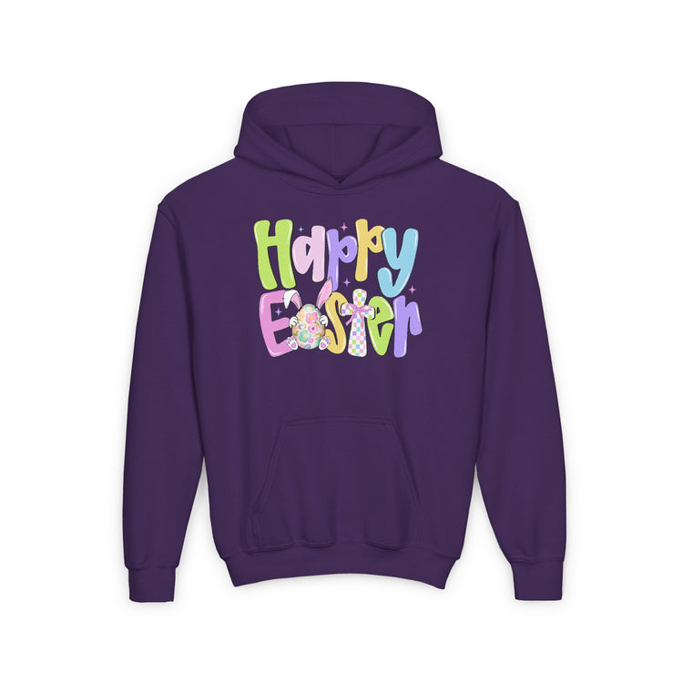 Happy Easter Youth Hoodie - Colorful Spring Design