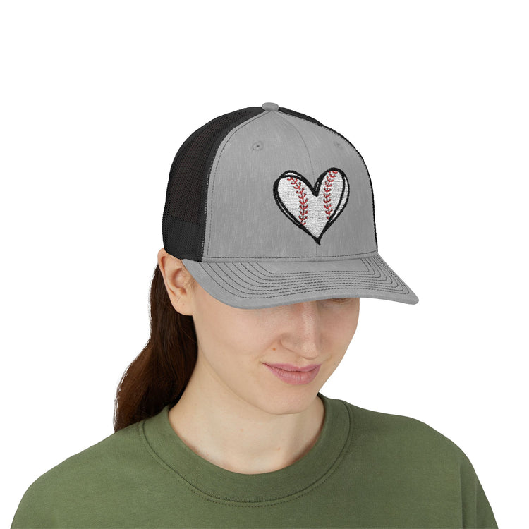 Baseball Heart Snapback Trucker Cap