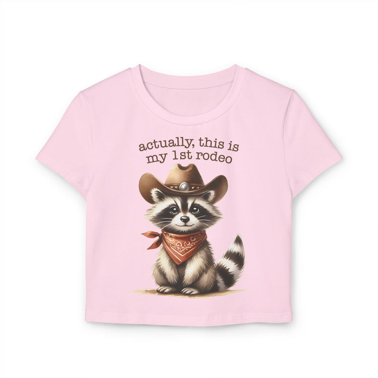 Cute Raccoon Baby Tee - "Actually, This is My 1st Rodeo"