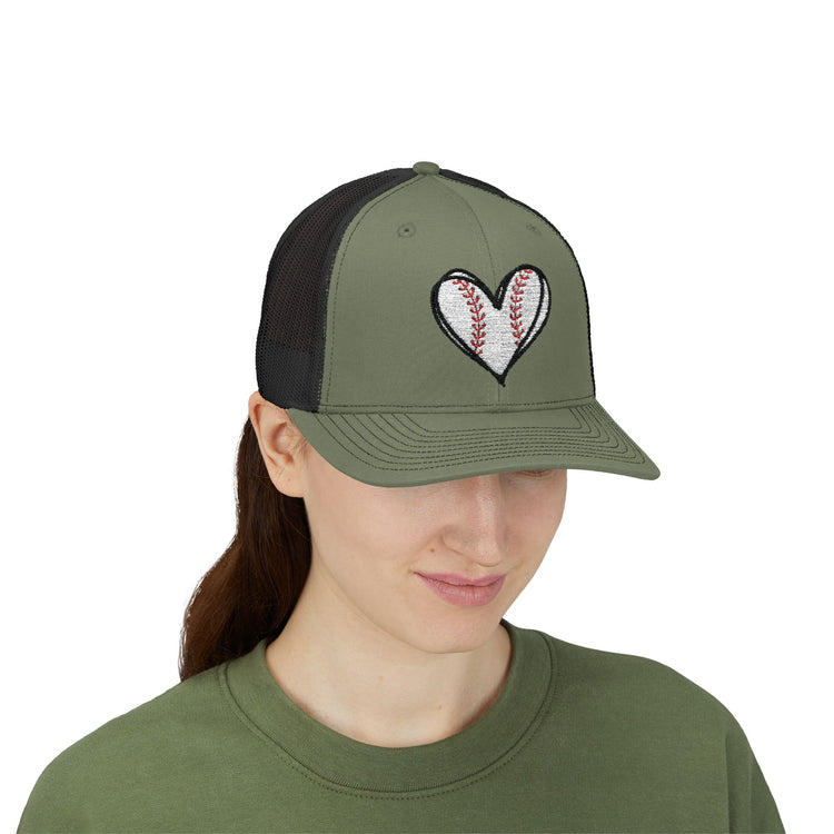 Baseball Heart Snapback Trucker Cap