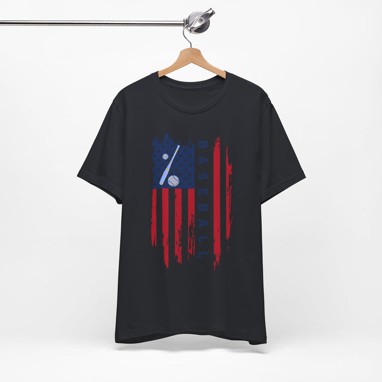 Patriotic Baseball Flag Tee, Unisex Short Sleeve Shirt, America Pride T-Shirt, Fourth of July Top, Independence Day Shirt