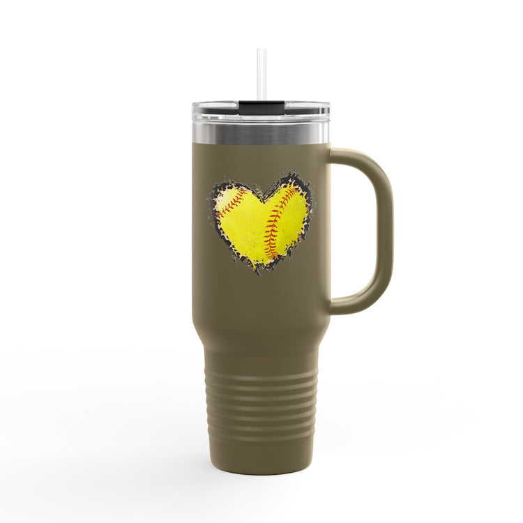 Softball Heart Insulated Travel Mug - 40oz for Sport Lovers