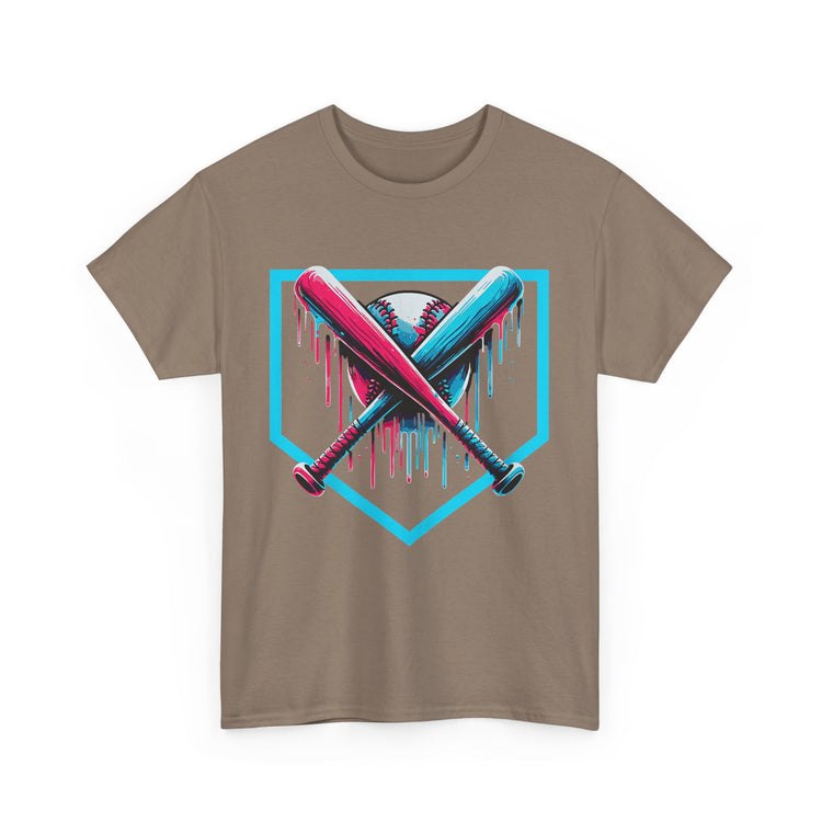 Vibrant Adult Baseball Drip Design T-shirt