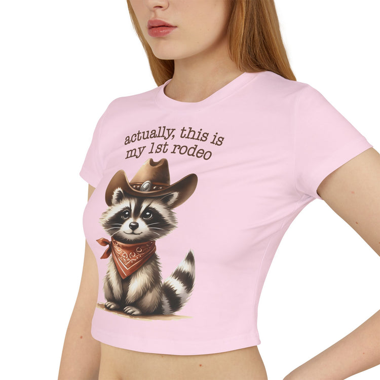 Cute Raccoon Baby Tee - "Actually, This is My 1st Rodeo"