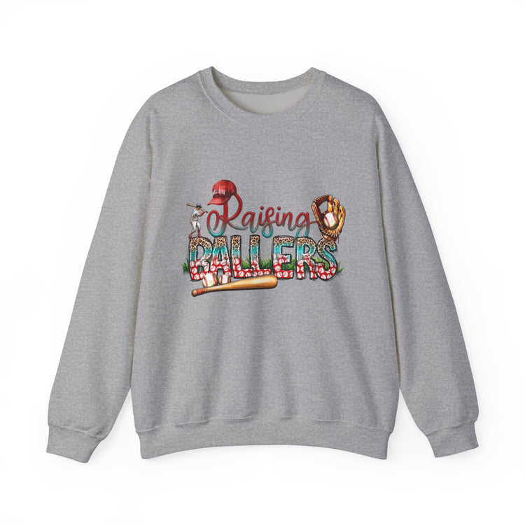 Baseball Mom Raising Ballers Crewneck Sweatshirt