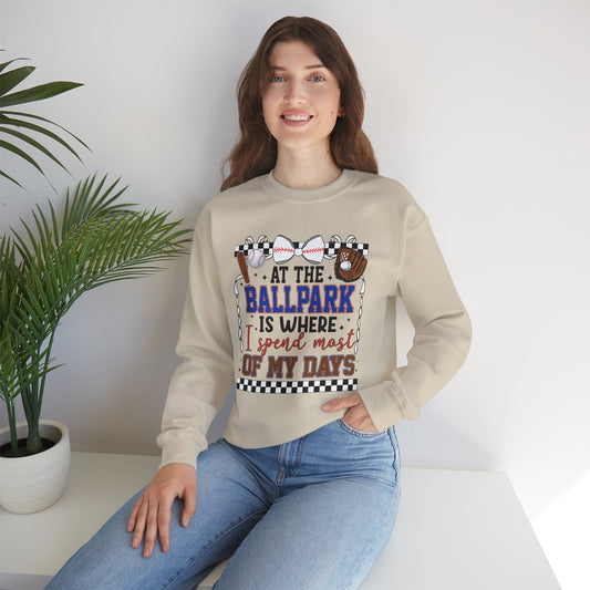 Ballpark Vibes Sweatshirt, Sports Lover Gift, Casual Game Day Apparel, Comfortable Crewneck Jumper, Baseball Fan Wear