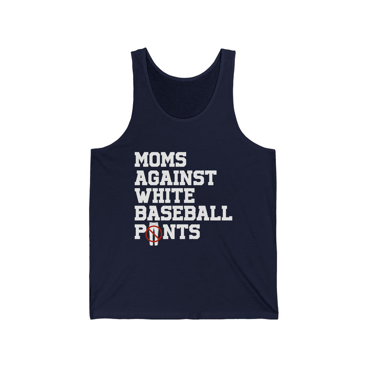 Tank Top - Moms Against White Baseball Points Unisex Jersey Tank Top