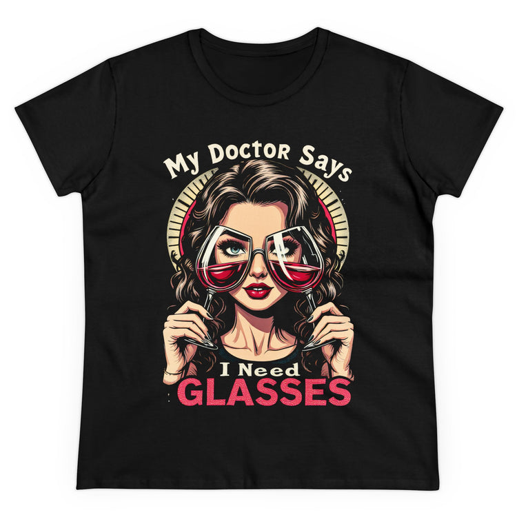 Women's Humorous Cotton Tee - Wine