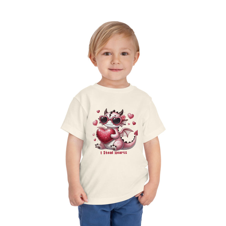 Toddler Tee - Adorable 'I Steal Hearts' Cute Dragon Design