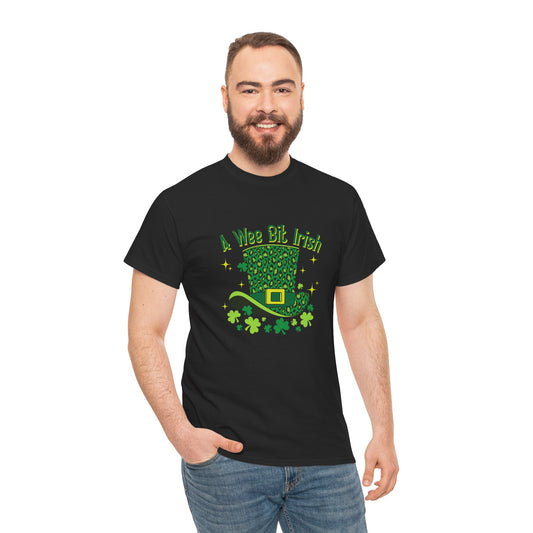 A Wee Bit Irish Unisex Tee, St Patrick's Day Shirt, Irish T-Shirt, St Paddy's Day Apparel, Luck of the Irish Cotton Shirt