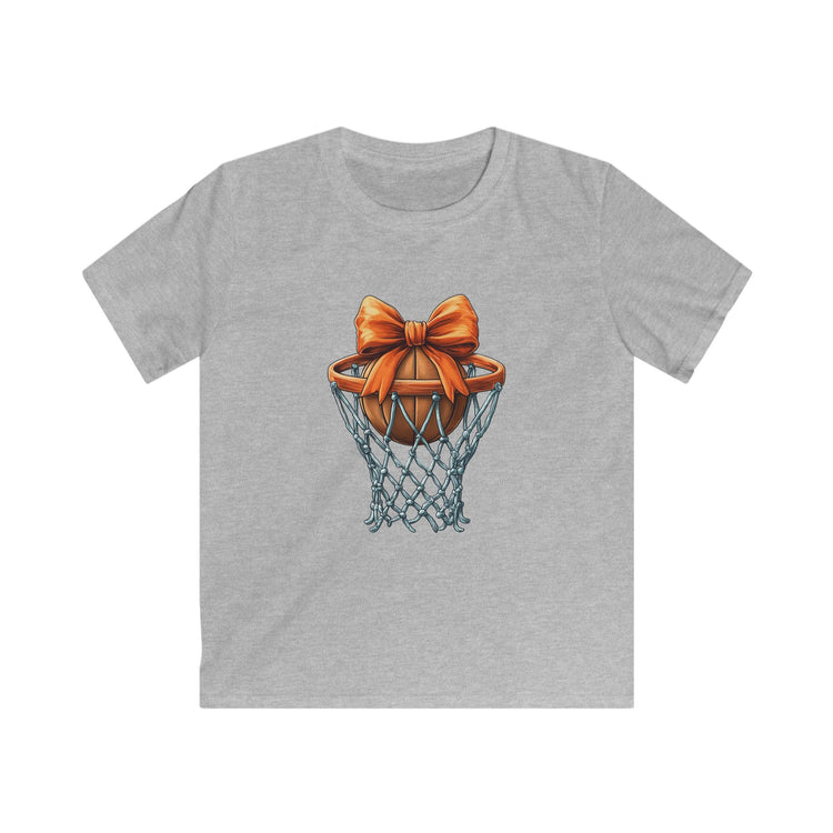 Playful Basketball Kids Tee with Bow Design