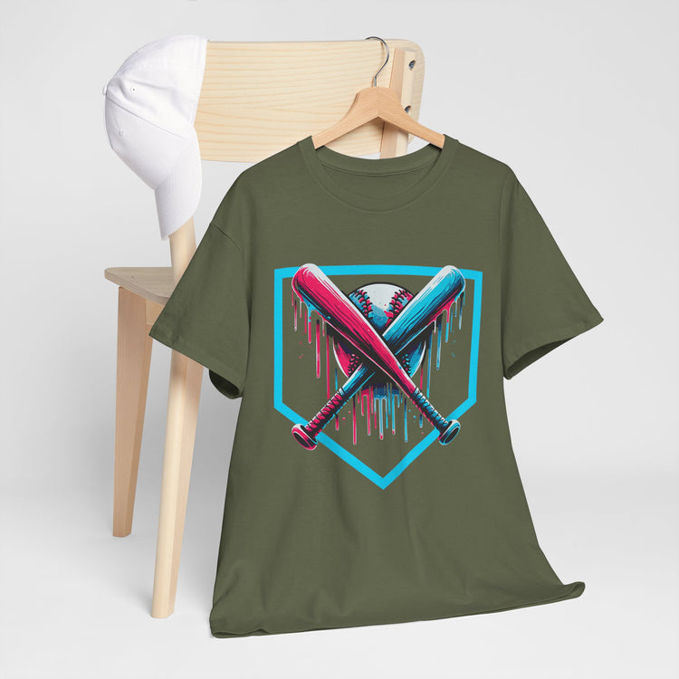 Vibrant Adult Baseball Drip Design T-shirt