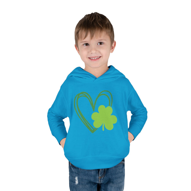 St Patrick's Day Toddler Fleece Hoodie, Cute Shamrock Design