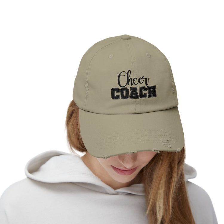 Cheer Coach Distressed Cap