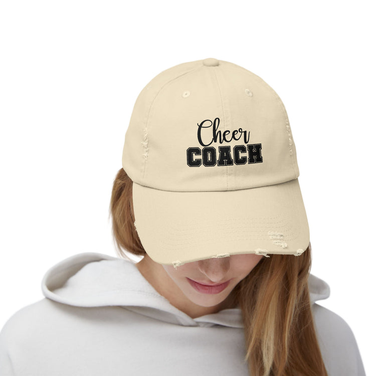 Cheer Coach Distressed Cap