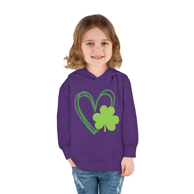 St Patrick's Day Toddler Fleece Hoodie, Cute Shamrock Design