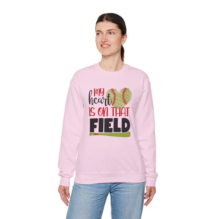 Softball Sweatshirt - My Heart Is On That Field Crewneck