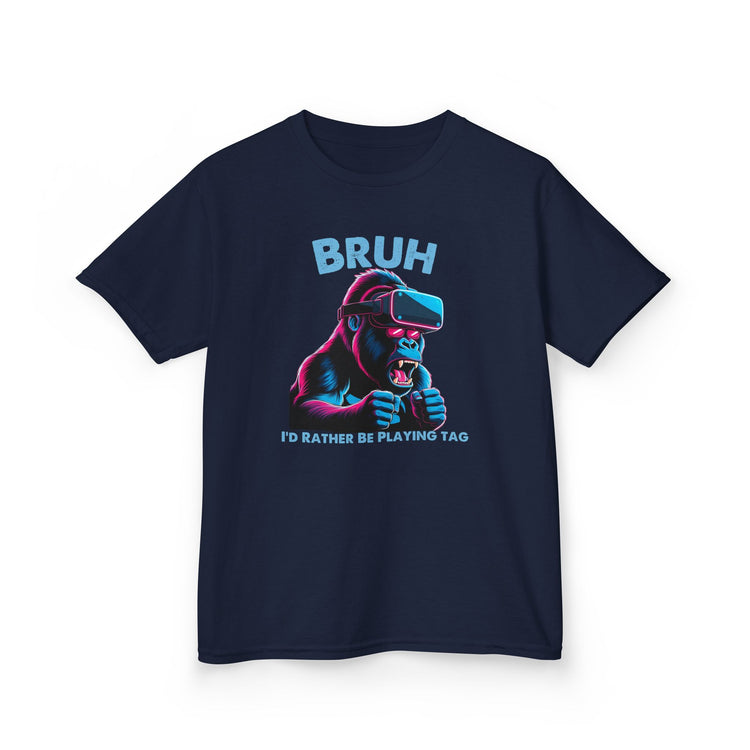 Kids Gorilla VR T-Shirt - "BRUH I'd Rather Be Playing TAG"