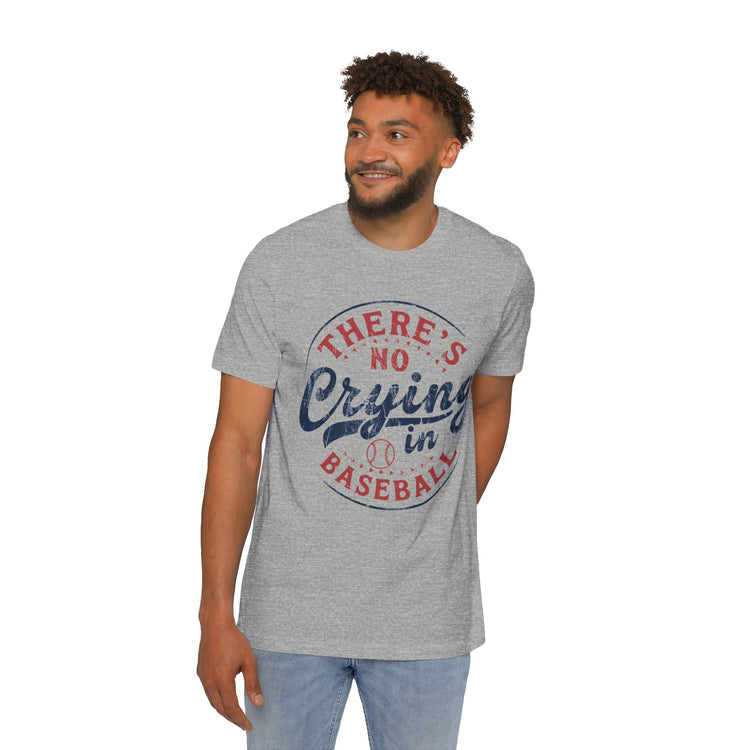 Unisex Baseball T-Shirt - 'There's No Crying in Baseball' - USA-Made Humor Tee