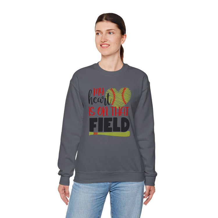 Softball Sweatshirt - My Heart Is On That Field Crewneck