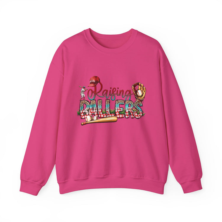 Baseball Mom Raising Ballers Crewneck Sweatshirt